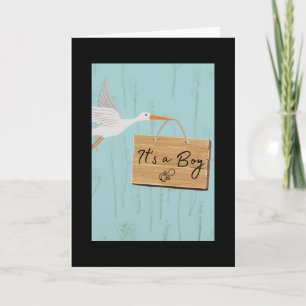 It's a boy with stork card