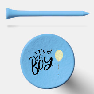 It's A Boy with Yellow Balloon Golf Tees