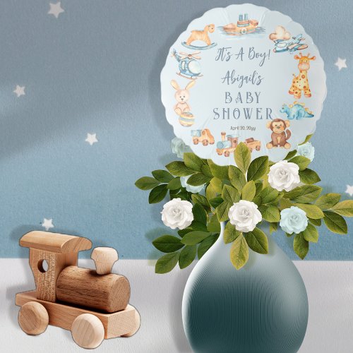 Its A Boy Wooden  Stuffed Toys Baby Shower Balloon