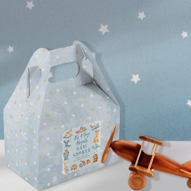 It's A Boy Wooden | Stuffed Toys Baby Shower Favor Boxes (Creator Uploaded)