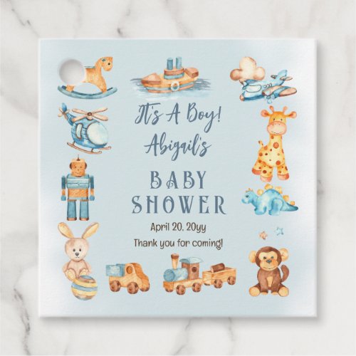 Its A Boy Wooden  Stuffed Toys Baby Shower Favor Tags