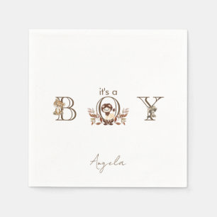 It's A Boy Woodland Animals Baby Shower Napkins