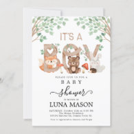 Its a Boy Woodland Baby Shower Invitation