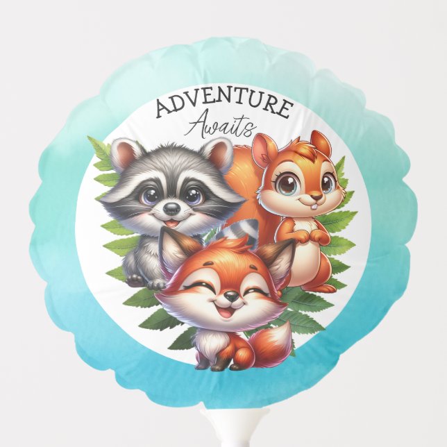 It's a Boy | Woodland Creatures Baby Shower Balloon (Front)