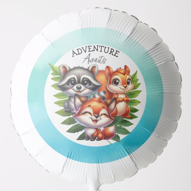 It's a Boy | Woodland Creatures Baby Shower Balloon (Front)