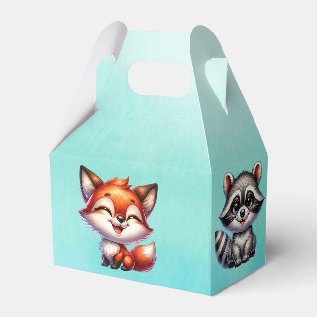 It's a Boy | Woodland Creatures Baby Shower Favor Boxes (Front Side)