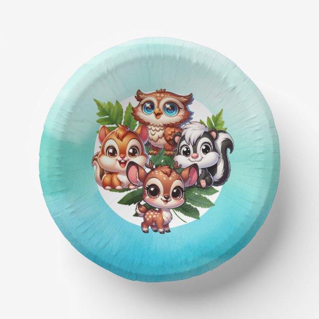 It's a Boy | Woodland Creatures Baby Shower Paper Bowls (Front)