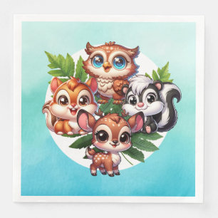 It's a Boy   Woodland Creatures Baby Shower Paper Dinner Napkins