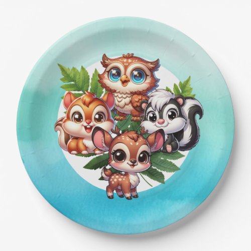 Its a Boy  Woodland Creatures Baby Shower Paper Plates