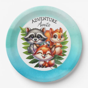 It's a Boy   Woodland Creatures Baby Shower Paper Plates