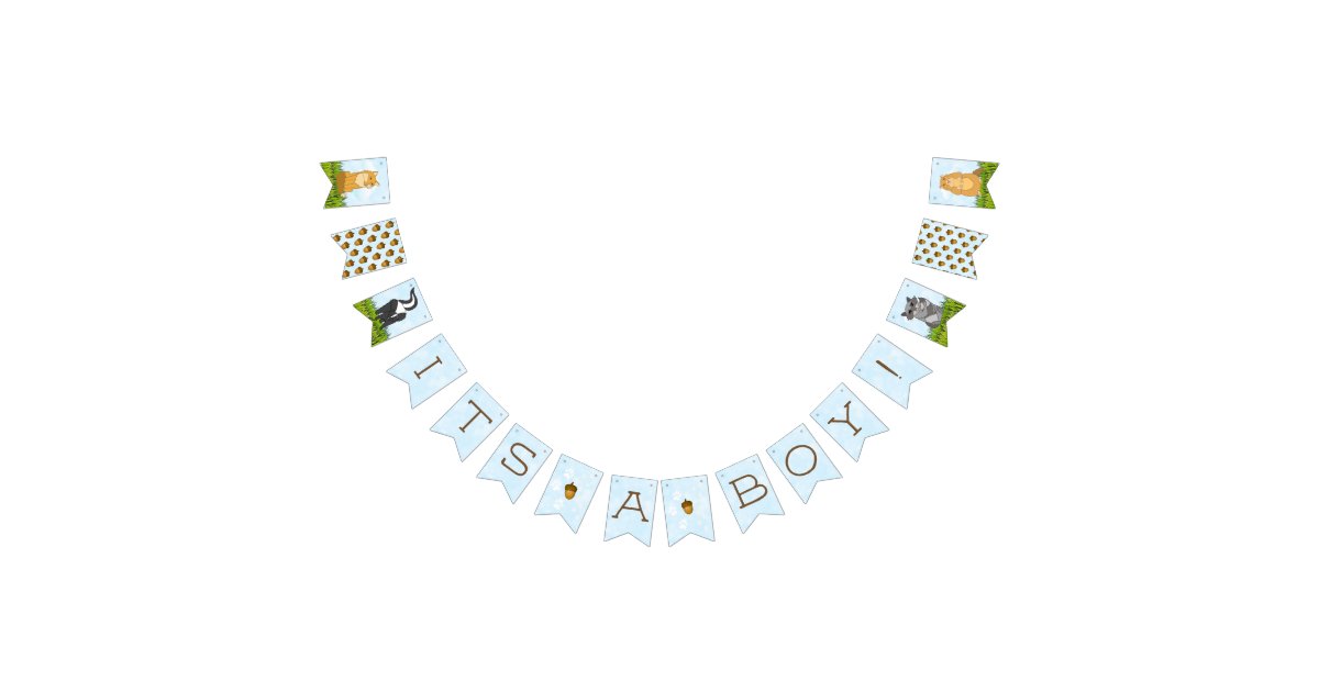 It S A Boy Woodland Themed Baby Shower Banner Zazzle Com