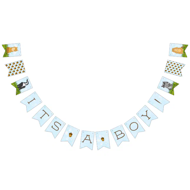 It's a Boy, Woodland Themed Baby Shower Banner | Zazzle