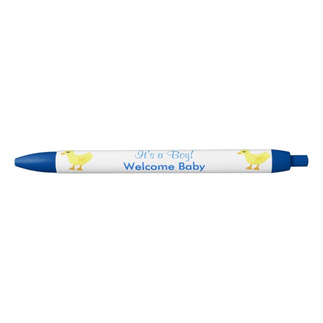 It's A Boy Yellow Ducky Welcome Baby Announcements Pen (Front)