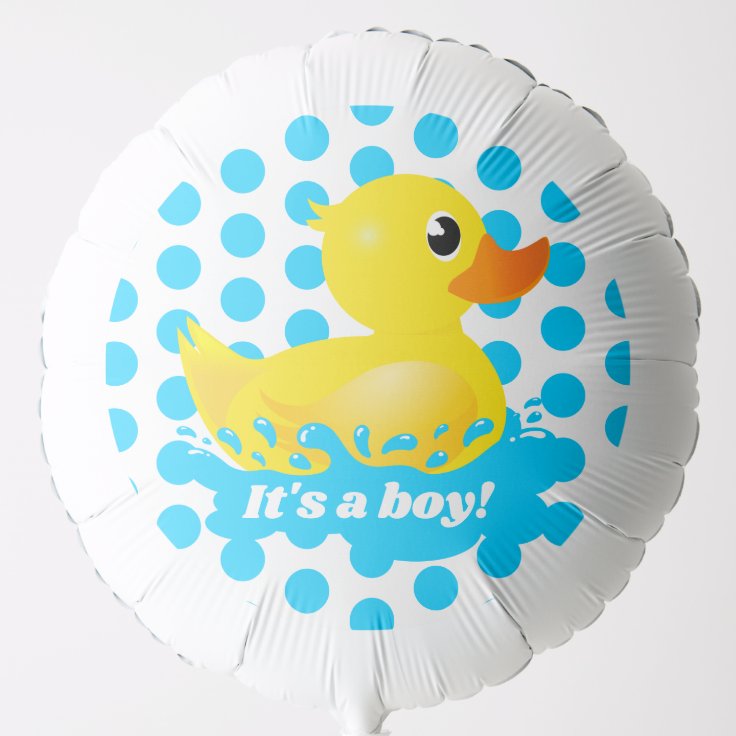 It's A Boy! Yellow Rubber Duck Gender Reveal Balloon Zazzle