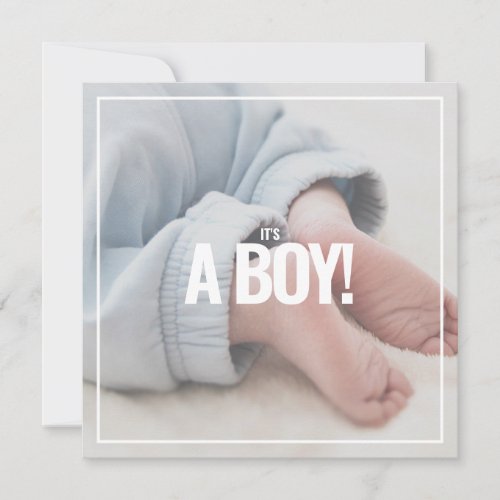 Its a boy your own photo baby shower card