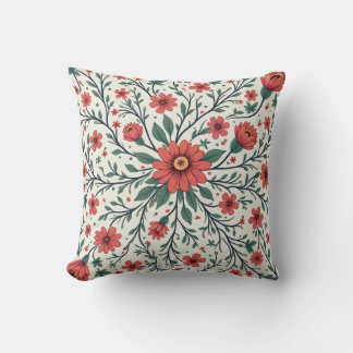 It's a bright floral pattern cushion. throw pillow