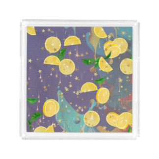 It's a bunch of falling oranges acrylic tray