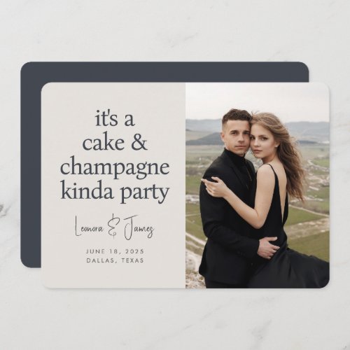 Its A Cake And Champagne Party Fun Typography Save The Date