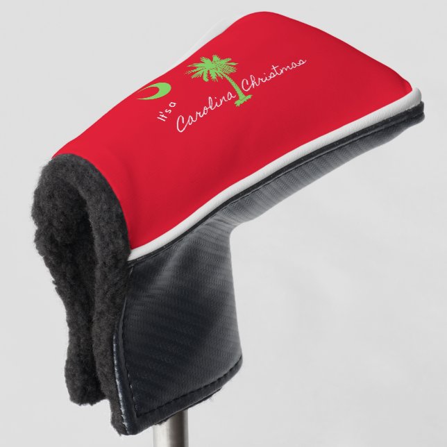 It's A Carolina Christmas South Carolina Holiday  Golf Head Cover (3/4 Front)