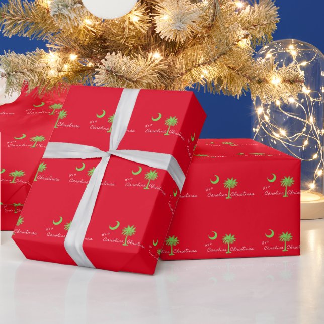 It's A Carolina Christmas South Carolina Holiday  Wrapping Paper (Holidays)