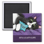 It&#39;s A Cat&#39;s Life | Personalizable Cat Art Magnet at Zazzle