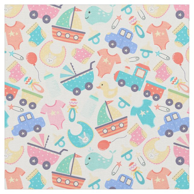 It's a Colorful Baby Shower Light Fabric (Close Up)
