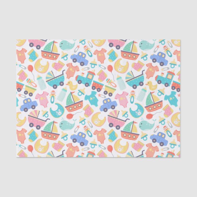 It's a Colorful Baby Shower Light Tissue Paper (Front)