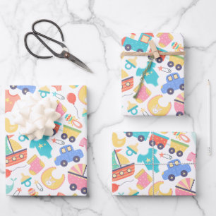 It's a Colorful Baby Shower Light Wrapping Paper Sheets