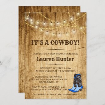 It's A Cowboy! Country Baby Shower Invitation by LangDesignShop at Zazzle
