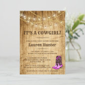 It's a Cowgirl! Country Baby Shower Invitation (Standing Front)
