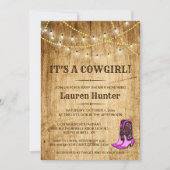 It's a Cowgirl! Country Baby Shower Invitation (Front)