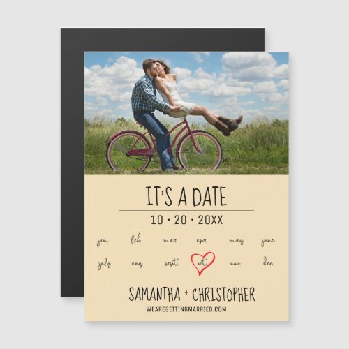 Its a Date Personalized Engagement Photo Save t Magnetic Invitation