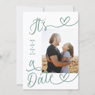 It's A Date Photo Sage Green Wedding Save The Date