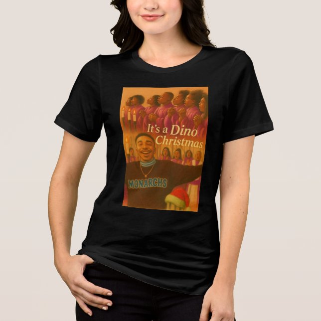 It's a Dino Christmas Choir Tee Limited Ed.  (Front)