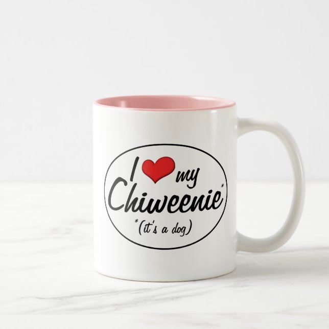 It's a Dog! I Love My Chiweenie Two-Tone Coffee Mug (Right)