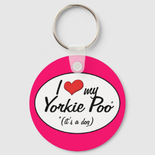 It's a Dog! I Love My Yorkie Poo Keychain