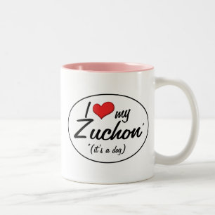 It's a Dog! I Love My Zuchon Two-Tone Coffee Mug