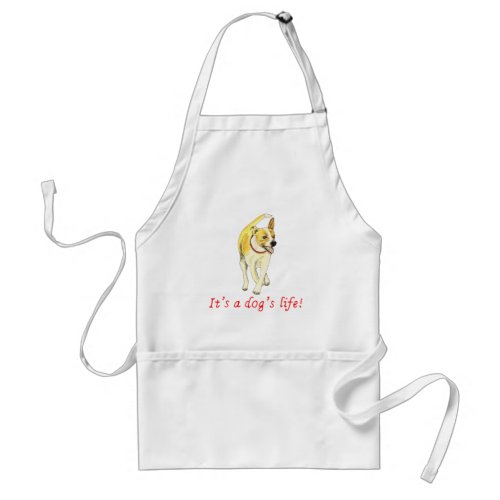 Its a dogs life Cute Jack Russell Terrier quote Adult Apron