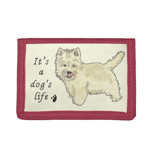 Its a Dogs Life Cute West Highland Terrier Westie Trifold Wallet