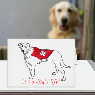 Its a dogs life quote simple Labrador drawing Cards