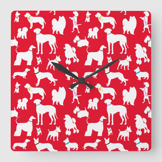 It's A Dogs Life Square Wall Clock (Front)