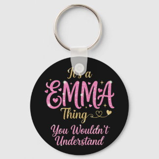 It's A Emma Thing Pink Gold Women Gift Keychain