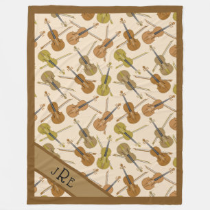 It's A Fiddlers Dream! Personalized Violin Fleece Blanket