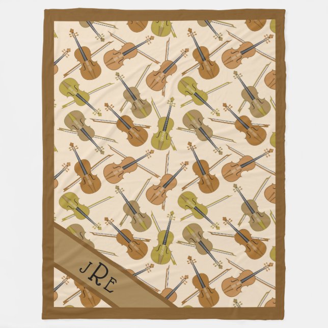 It's A Fiddlers Dream! Personalized Violin Fleece Blanket (Front)