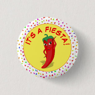 It's A Fiesta With Confetti Pattern Button