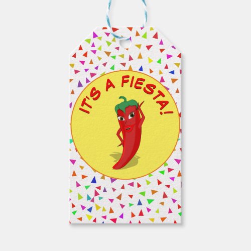 Its A Fiesta With Confetti Pattern Gift Tags