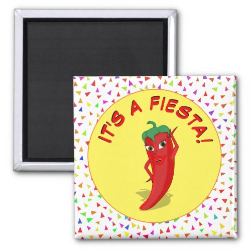 Its A Fiesta With Confetti Pattern Magnet