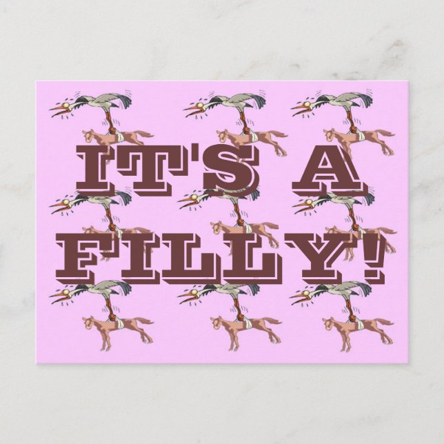 IT'S A FILLY! POSTCARD (Front)