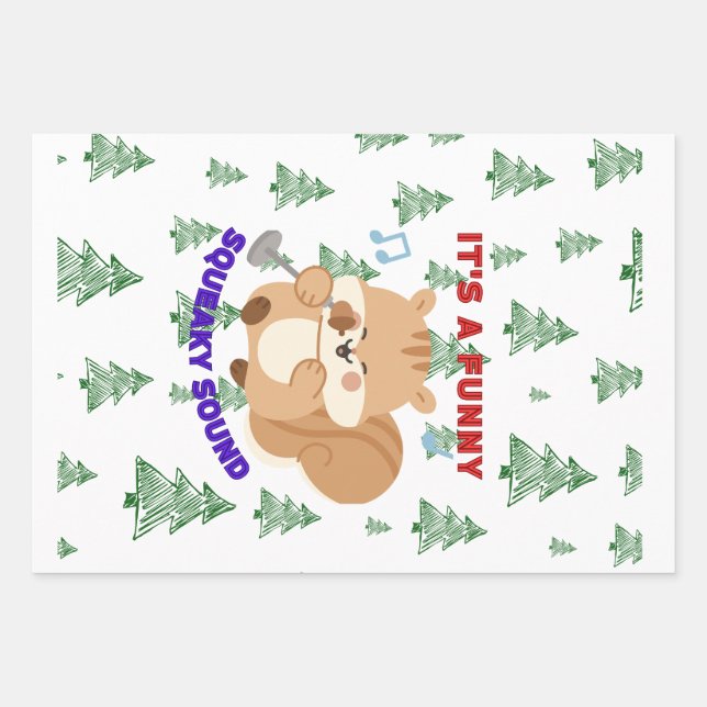 It's A Funny Squeaky Sound Wrapping Paper Sheets (Front)
