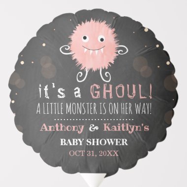 It's A Ghoul! Little Monster Halloween Baby Shower Balloon